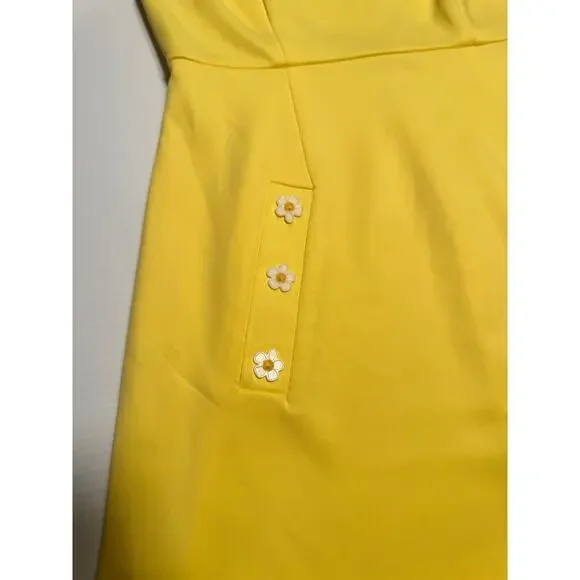 Betsey Johnson A-Line Mini Dress Yellow Women’s 4 Daisy 60s Retro Dopamine - Picture 12 of 16